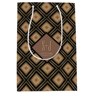 Art Deco Inspo Gold Brown Black Geometric Pattern