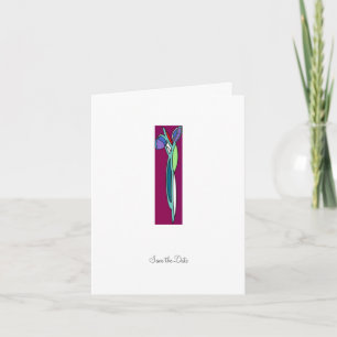 Art Deco Iris - Spara datumkortet Meddelande