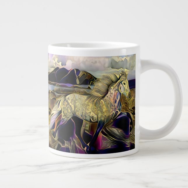 Art Deco Islands häst Jumbo Mugg (Höger)