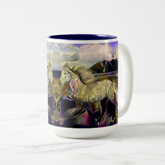 Art Deco Islands Horse Två-Tonad Mugg