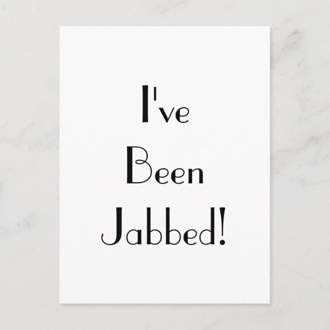 Art Deco Jabbed Vaccination Typography Postcard Vykort (Framsida)