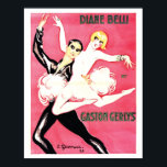 Art Deco Jazz Age Dance par Poster<br><div class="desc">Art deco in the Golden Age of Jazz (1900-1928). Ett fantastiskt danspar, Diane & Gaston i sina briljanta pinkar och svarta, är en vintage Art Deco-poster som illustreras av Gesmar, ett vackert konst- och minnesverk för konstens älskare! Charles Gesmar, helt enkelt känd som Gesmar, var en av de underbarare konstruktörerna...</div>