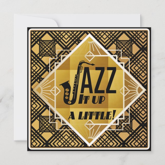 Art Deco Jazz IT-inbjudan på Horn Nyårsafton (Framsida)