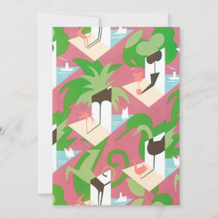 Art Deco Jazz Pochoir Palmträd och Fåglar från för