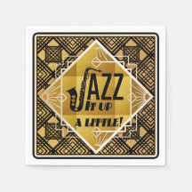 Art deco jazz saxofon svart guld musik