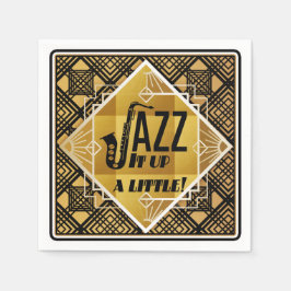 Art deco jazz saxophone Black guld musik Pappersservett