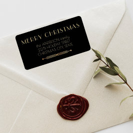 Art deco jul stilren etikett för returadress adressetikett