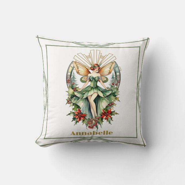 Art Deco-julböld Kudde (Framsida)