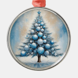 Art Deco Julgran Blue Luxurious Ornaments Julgransprydnad Metall
