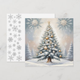 Art Deco Julgran med Golden Lush Ornaments Julkort