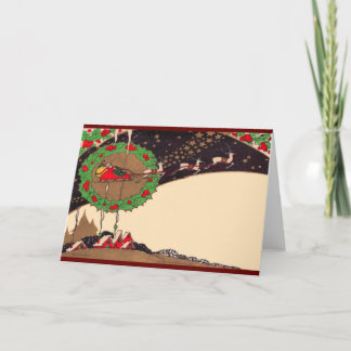 Art Deco-julhälsningskort Helgkort