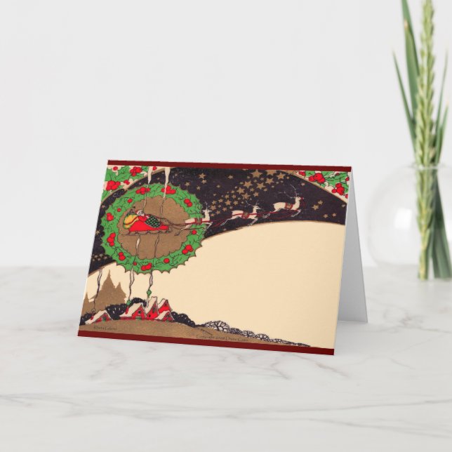 Art Deco-julhälsningskort Helgkort (Framsida)