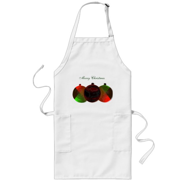 Art Deco-julprydnad Apron Långt Förkläde (Framsidan)
