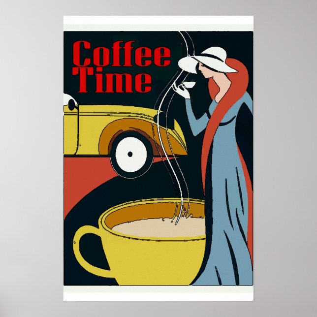 Art Deco-kaffetid Poster (Framsidan)