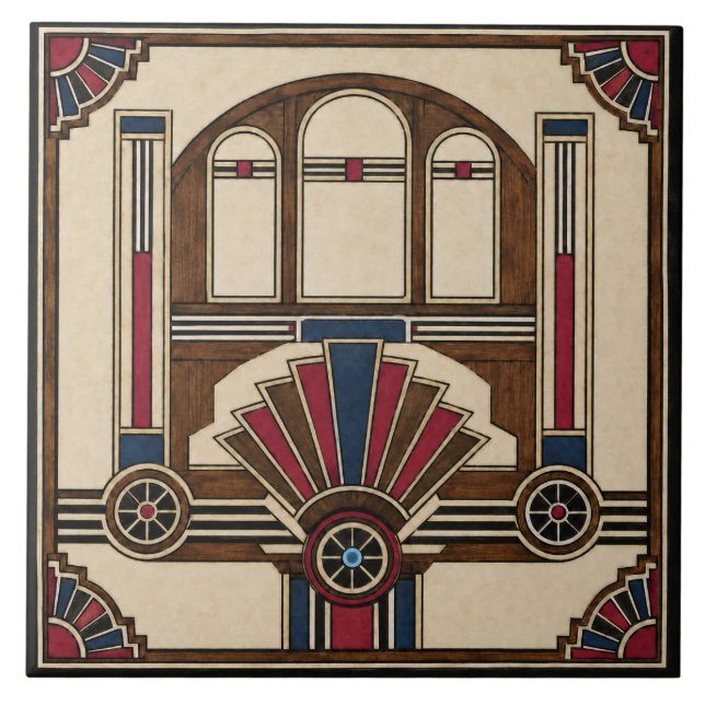 Art Deco-kakel Kakelplatta (Framsidan)