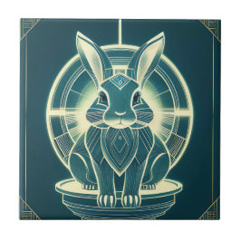 Art Deco Kaninplatta Kakelplatta