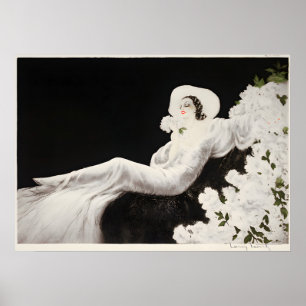 Art Déco, Kärlek Blommar Poster