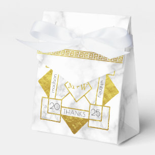 Art Deco Kärlek och tack Bröllop Marble Gold Foil Presentaskar