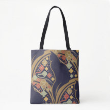 Art Deco Katt Blommönster Handväskor