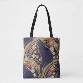 Art Deco Katt Blommönster Handväskor Tygkasse