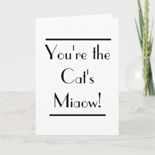 Art Deco Katter Miaow Typografi Kort