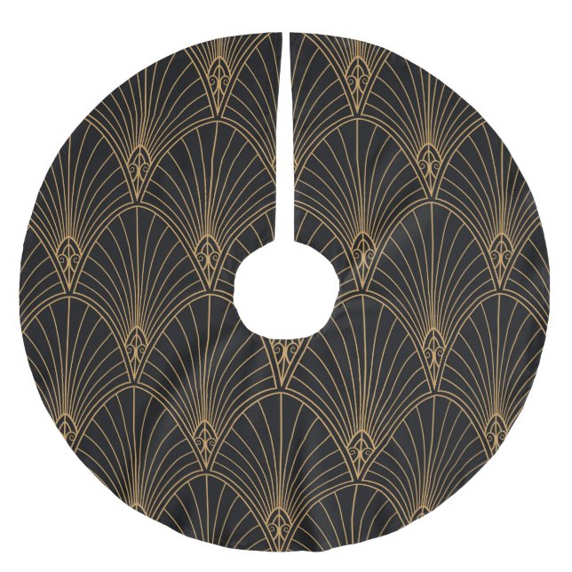 Art deco: klassisk geometrisk mönster. julgransmatta borstad polyester (Framsidan)