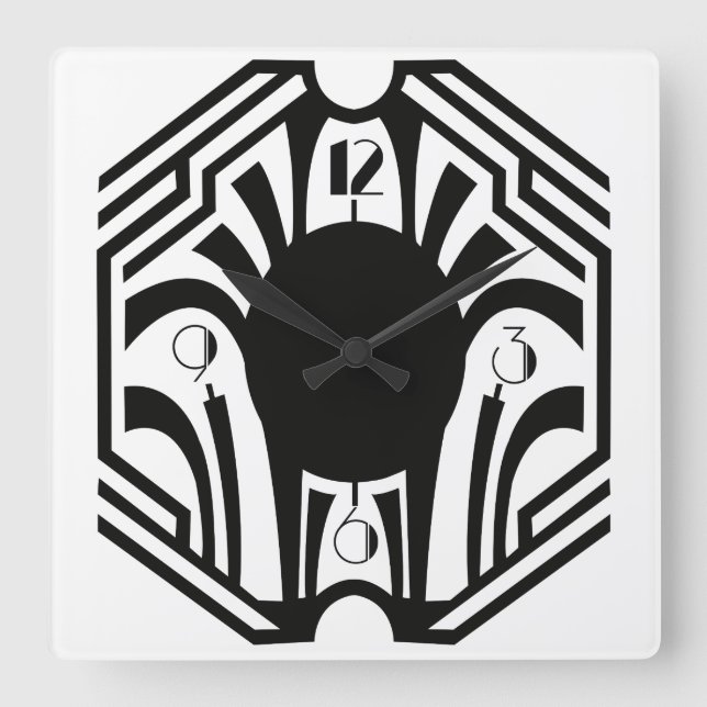 Art Deco-klocka Fyrkantig Klocka (Framsida)