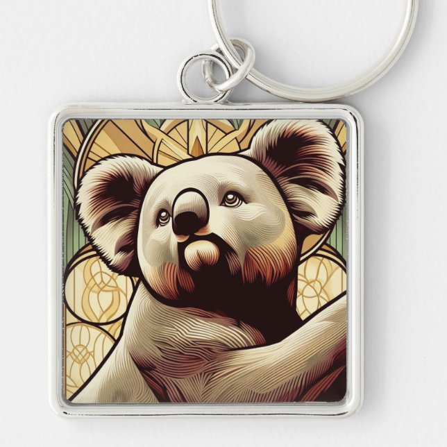 Art Deco Koalabjörn Nyckelring (Framsidan)