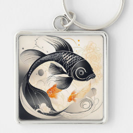 Art Deco Koi Nyckelring