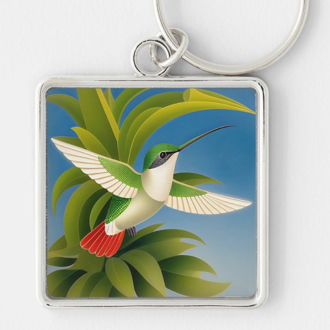 Art Deco Kolibri Nyckelring (Framsidan)