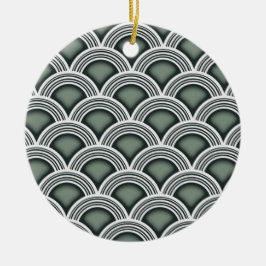 Art Deco Koncentriska Cirklar Julgransprydnad Keramik