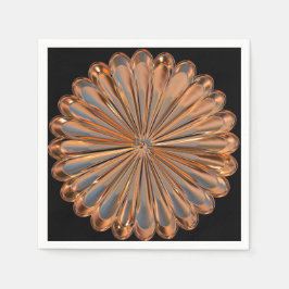 Art deco koppar och svart fläktskaldesign pappersservett