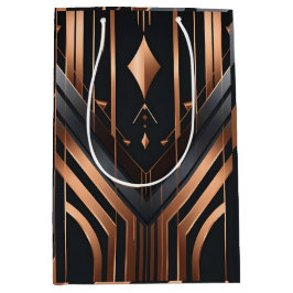 Art Deco Koppar & Silver Geometrisk Design