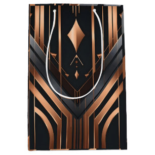 Art Deco Koppar & Silver Geometrisk Design