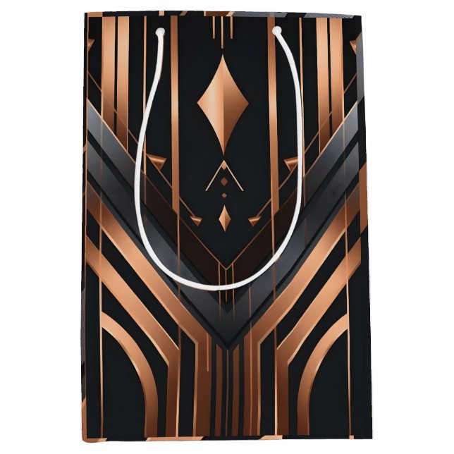 Art Deco Koppar & Silver Geometrisk Design (Framsidan)