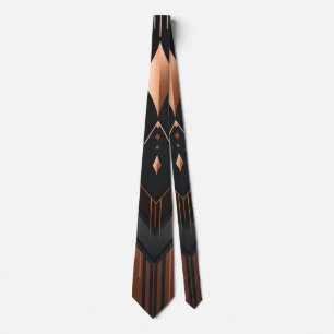 Art Deco Koppar & Silver Geometrisk Design Slips