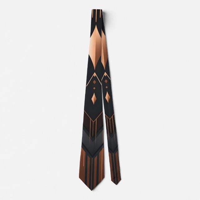 Art Deco Koppar & Silver Geometrisk Design Slips (Framsida)