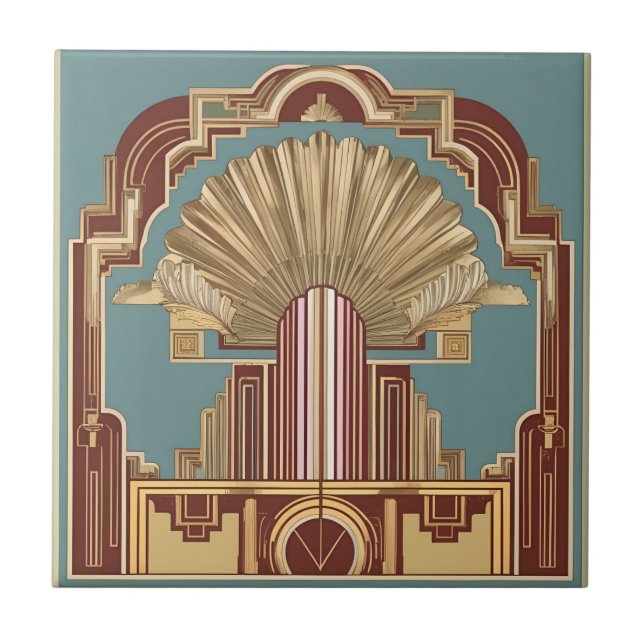 Art Deco-kröd struktur Ceramic Tile Kakelplatta (Framsidan)