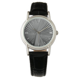 Art Deco-krom handflatan löv Armbandsur