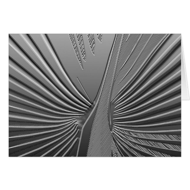 Art Deco-krom handflatan löv Hälsningskort (Framsidan Horizontal)