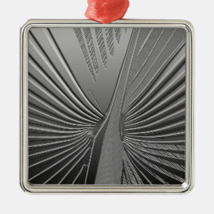 Art Deco-krom handflatan löv Julgransprydnad Metall