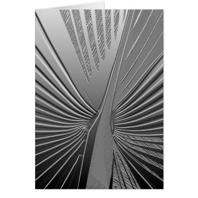 Art Deco-krom handflatan löv OBS Kort (Framsidan)