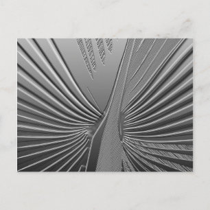 Art Deco-krom handflatan löv Vykort