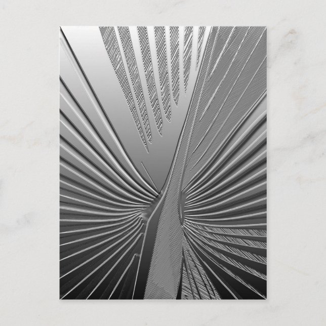 Art Deco-krom handflatan löv Vykort (Framsida)
