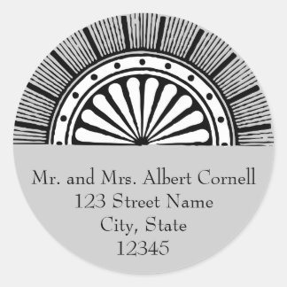 Art Deco-kuvertförsegling Runt Klistermärke