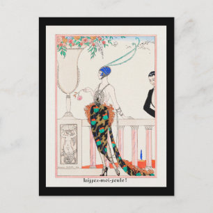 Art deco kvinna vintage illustration george barbie vykort