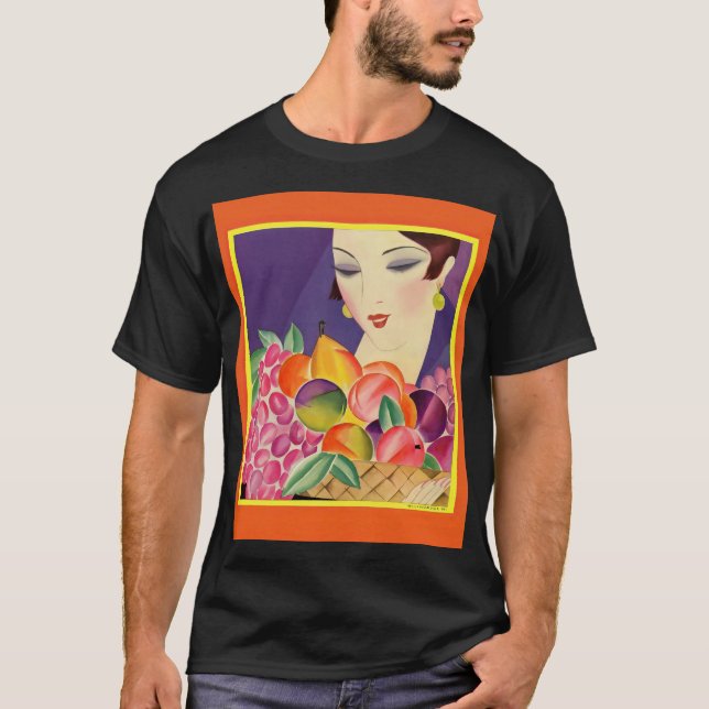 Art deco-kvinnans porträtt t shirt (Framsida)