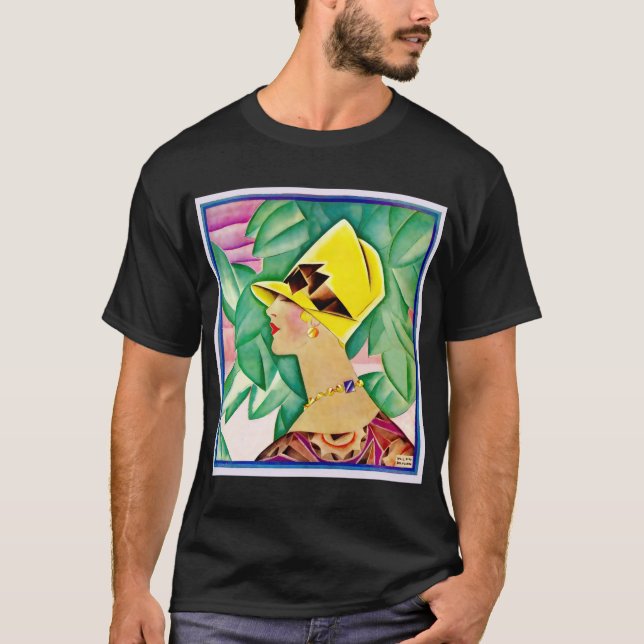 Art deco-kvinnans porträtt t shirt (Framsida)