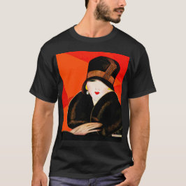 Art deco-kvinnans porträtt t shirt