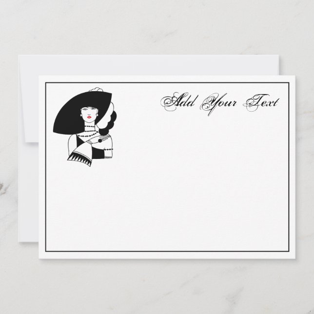 Art Deco-kvinnor i stora hatthandskar RL (Framsida)